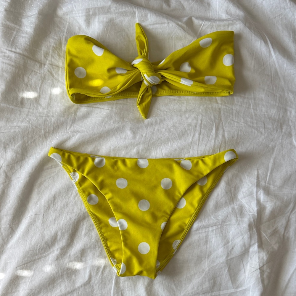 MIKOH Yellow Polka Dot Bikini Set